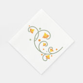 Serviette En Papier Motif floral avec Fleur orange et jaune (Coin)
