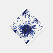 Serviette En Papier motif floral bleu marine (Coin)