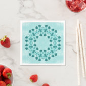 Serviette En Papier Motif floral, bleu Turquoise (En situation)