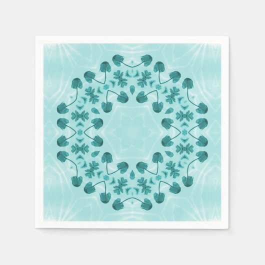 Serviette En Papier Motif floral, bleu Turquoise (Devant)