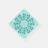 Serviette En Papier Motif floral, bleu Turquoise (Coin)