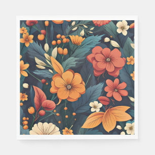 Serviette En Papier Motif floral coloré