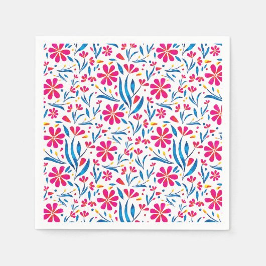 Serviette En Papier Motif floral d'aquarelle (Devant)