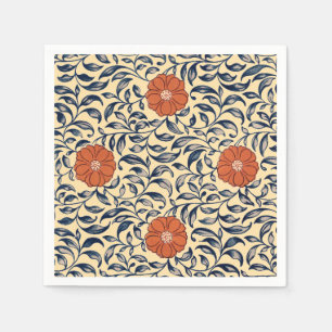 Serviette En Papier Motif floral de pivoine chinoise Art nouveau vinta