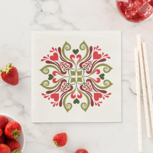 Serviette En Papier Motif floral de tulipe hongrois
