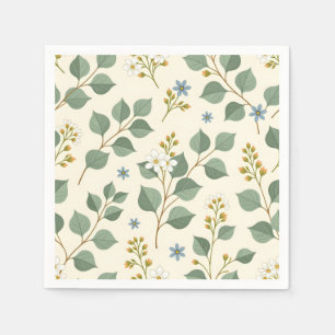 Serviette En Papier Motif floral d'eucalyptus sans couture
