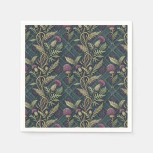 Serviette En Papier Motif Floral d'Héritage de Chardon et de Tartan Éc