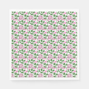 Serviette En Papier Motif floral foncé sans couture Fleurs roses Feuil