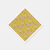 Serviette En Papier Motif floral jaune sans joint (Coin)