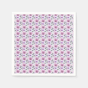 Serviette En Papier Motif floral papillon violet Cottagecore mignon