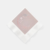 Serviette En Papier Motif Floral Pastel Mauveine Design (Coin)