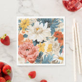 Serviette En Papier Motif floral rétro (En situation)