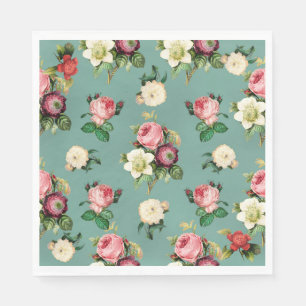 Serviette En Papier motif floral rose