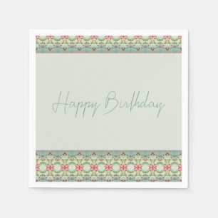 Serviette En Papier Motif floral rose détaillé