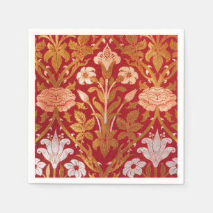 Serviette En Papier Motif floral Rose et Lys vintage de William Morris
