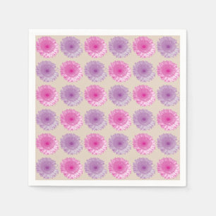 Serviette En Papier Motif floral rose et pourpre