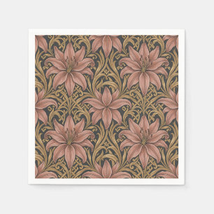 Serviette En Papier Motif floral rose Lily de style William Morris fon