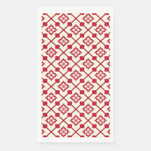 Serviette En Papier Motif floral rouge et blanc