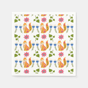 Serviette En Papier Motif floral rusé assez en pastel