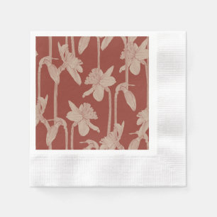 Serviette En Papier Motif floral sans couture, fleurs de jonquilles.
