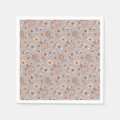 Serviette En Papier Motif floral transparent gris (Devant)