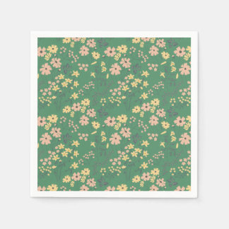 Serviette En Papier Motif floral vert bohème moderne