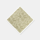 Serviette En Papier Motif Floral Vert Sage Antique Damas (Coin)