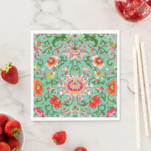 Serviette En Papier Motif floral vintage, style William Morris,