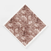 Serviette En Papier Motif Fossile Dinosaure Brown (Coin)