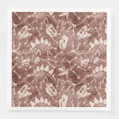 Serviette En Papier Motif Fossile Dinosaure Brown (Devant)