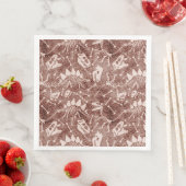 Serviette En Papier Motif Fossile Dinosaure Brown (En situation)