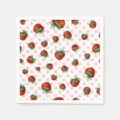 Serviette En Papier Motif Fraise (Devant)