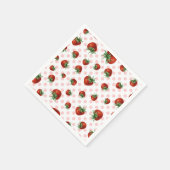 Serviette En Papier Motif Fraise (Coin)