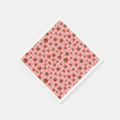 Serviette En Papier Motif Fraise (Coin)