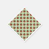Serviette En Papier Motif Fraise (Coin)