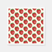 Serviette En Papier Motif fraises, fraises rouges, fruits, feuilles (Devant)