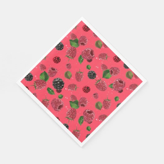 Serviette En Papier Motif framboise (Coin)