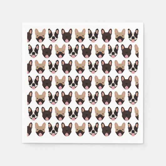 Serviette En Papier Motif français de Bulldog (Devant)