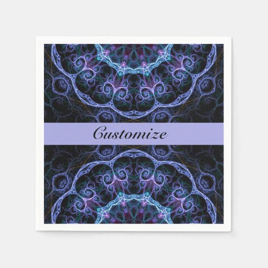 Serviette En Papier Motif frigorifique bleu et rose 2 (Devant)