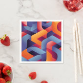 Serviette En Papier motif géométrique 3D dynamique 2 (En situation)