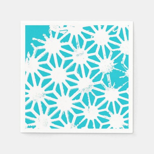 Serviette En Papier Motif géométrique Aqua (Devant)