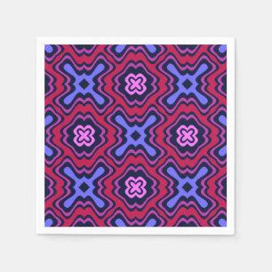 Serviette En Papier Motif géométrique arabesque en rose vibrant