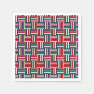 Serviette En Papier Motif géométrique avec bandes colorées