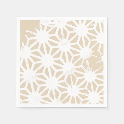 Serviette En Papier Motif géométrique beige (Devant)