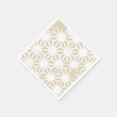 Serviette En Papier Motif géométrique beige (Coin)