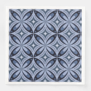 Serviette En Papier Motif géométrique bleu de style rétro