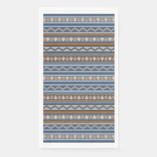 Serviette En Papier Motif géométrique bleu et marron de style sud-oues