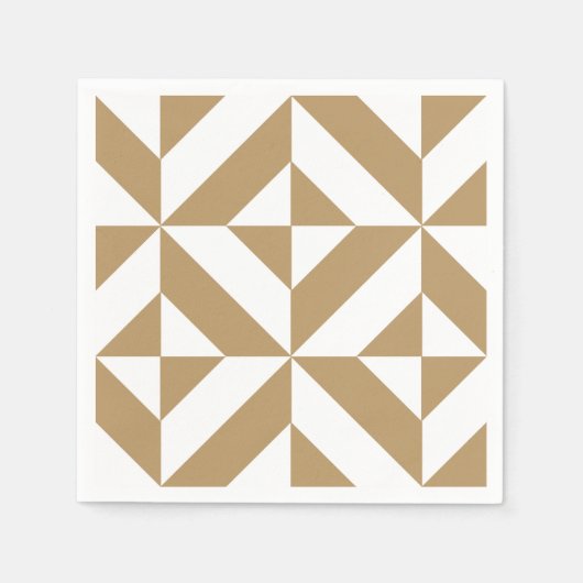 Serviette En Papier Motif géométrique Brown (Devant)