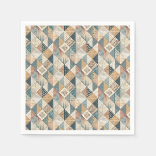Serviette En Papier Motif géométrique cubiste moderne abstrait de tria