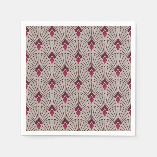 Serviette En Papier Motif géométrique design, art déco. (Devant)